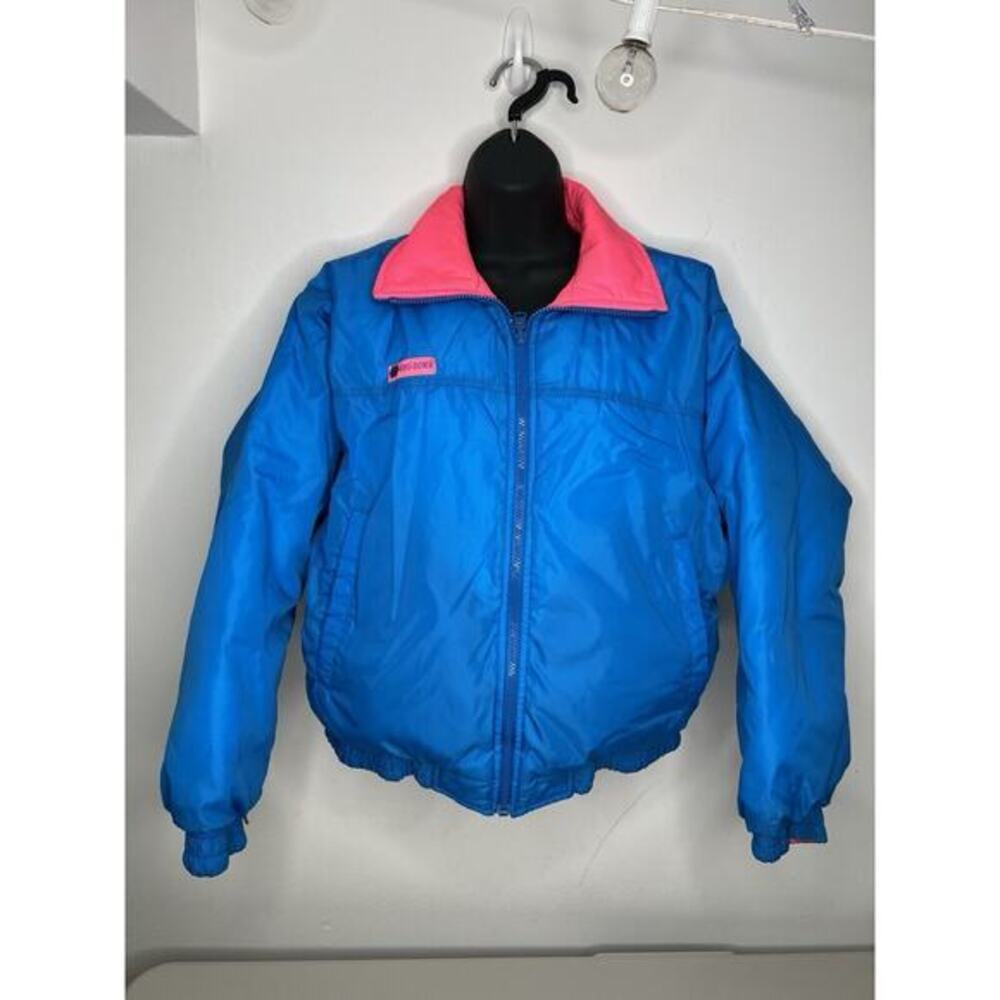 Vintage Sno-Down Jacket Bright Blue Pink Reversible Women’s Size Medium